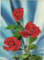 8 db modern  virág motívumos dimenziós (3D)  képeslap / 8 modern dimensional 3D Hungarian town-view ...