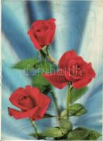 8 db modern  virág motívumos dimenziós (3D)  képeslap / 8 modern dimensional 3D Hungarian town-view ...