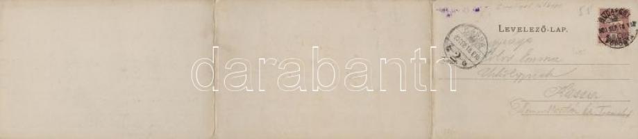 1902 Pannonhalma, Győrszentmárton; Az apátsági könyvtár termei és szárnyai, belsők. 3-részes kihajth...