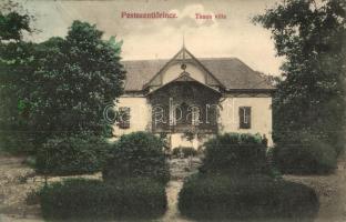 Budapest XVIII. Pestszentlőrinc, Pusztaszentlőrinc, Szentlőrinc; Tanos villa. Kiadja Medveczky Antalné (apró lyukak / tiny holes)