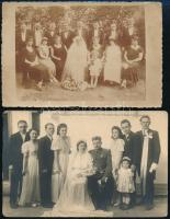 cca 1920-1940 Esküvői fotók, 5 db fotólap, 14×9 cm