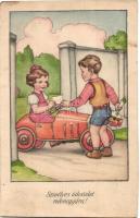 6 db RÉGI motívumos képeslap; gyerek, üdvözlőlap / 6 pre-1945 motive postcards; children, greetings