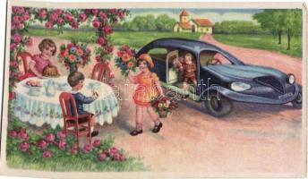 6 db RÉGI motívumos képeslap; gyerek, üdvözlőlap / 6 pre-1945 motive postcards; children, greetings