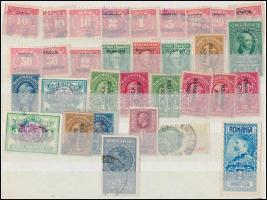 1890-től 110 db okmánybélyeg, főleg amerikai, 32 db perfin / 110 fiscal stamps, mostly USA, 32 perfi...