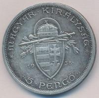 1938. 5P Ag "Szent István" T:2 patina
Adamo P8.1