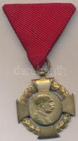 1908. Katonai Jubileumi Kereszt aranyozott Br kitüntetés mellszalaggal T:2- Hungary 1908. Diamond Jubilee Cross for the Armed Forces gold plated Br decoration with ribbon C:VF NMK 269.