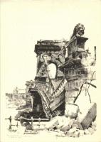 1945 Budapest - 22 db városképes lap a második világháború utáni romokról, néhány egyformával / 22 town-view postcards of the ruins in the city after WWII, s: Pfannl Egon