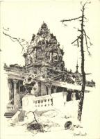 1945 Budapest - 22 db városképes lap a második világháború utáni romokról, néhány egyformával / 22 t...