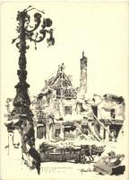 1945 Budapest - 22 db városképes lap a második világháború utáni romokról, néhány egyformával / 22 t...