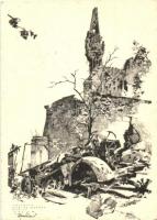 1945 Budapest - 22 db városképes lap a második világháború utáni romokról, néhány egyformával / 22 t...