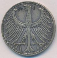 NSZK 1951F 5M Ag T:2,2- ph., patina 
FRG 1951F 5 Mark Ag C:XF,VF edge error, patina