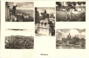 9 db RÉGI és MODERN budapesti városképes lap / 9 pre-1945 and modern Hungarian town-view postcards: ...