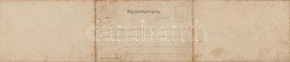 Budapest II. Hűvösvölgy, villamos végállomás villamosokkal. Három részes kinyitható képeslap. Kiadja...