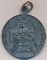 DN Máriát ábárzoló, latin nyelvű fém vallási érem füllel. "O MARIA SINE LABE CONCEPTA ORA PRO N...