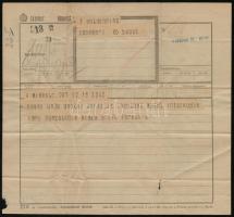 1859-1932 3 db reklámos távirat és kézbesítési ív (Hunyadi János keserűvíz, Nektár Gyógytápsör)