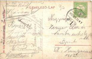 1910 Budapest IV. Újpest, Hajóállomási vendéglő, étterem, kert pincérekkel, söröző hajós kapitánnyal...