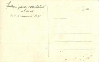 1931 Munkács, Mukacheve, Mukacevo; utcakép, park, autó / street view with park and automobiles. phot...