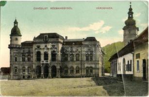 Rózsahegy, Ruzomberok; Városház, templom. W.L. Bp. 2494. / town hall, church (fa)