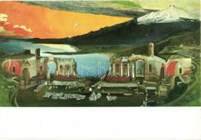 17 db MODERN Csontváry festményes művészlap / 17 modern Hungarian art postcards: Csontváry