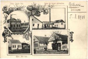 1916 Bihardiószeg, Diosig; Weisz Jakab háza és társai gőzmalom, Klein Mór háza és saját kiadása / villas, steam mill. Floral