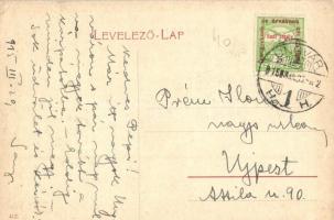 1915 Ungvár, Uzshorod, Uzhorod; Kishíd utca, Népbank, Műmalom. W. L. (?) 412. / street view, bank, m...