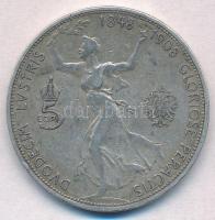 Ausztria 1908. 5K Ag "Ferenc József - Jubileum" T:3 patina Austria 1908. 5 Corona Ag &quot...