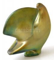 Zsolnay eozin páva, jelzett, apró karcolással máz hibával, m:10 cm