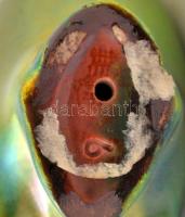 Zsolnay eozin páva, jelzett, apró karcolással máz hibával, m:10 cm