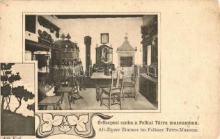 Felka, Velka pod Tatrou (Tátra); Ó-szepesi szoba a Tátra múzeumban / museum interior. Feitzinger Ede 1902-12. 408. Kpf. Art Nouveau (EK)