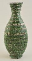 Iparművészeti Vállalatos Gorka váza, repesztett mázas kerámia, jelzett, javított, m:28 cm