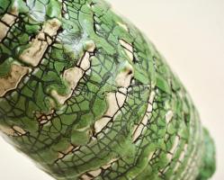 Iparművészeti Vállalatos Gorka váza, repesztett mázas kerámia, jelzett, javított, m:28 cm
