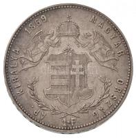 1869GYF 1Ft Ag "Ferenc József / Angyalos címer" Gyulafehérvár (12,26g) T:2 patina / Hungar...