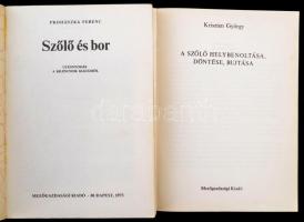 2 db szőlészeti szakkönyv: Kriszten György: A szőlő helybenoltása, döntése, bujtása (Bp., 1973); Pro...
