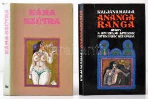2 db erotikus könyv: Kaljánamalla: Ananga ranga, avagy a szerelmi játékok istenének színpada (1986); Káma szútra (Bp., 1982). Vászonkötésben, papír védőbortóval, jó állapotban.