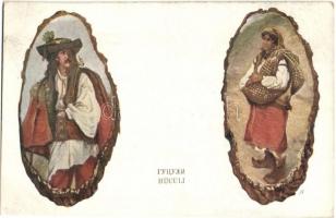 10 db RÉGI motívumos képeslap: folklór / 10 pre-1945 motive postcards: Slavic folklore