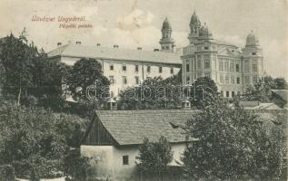 5 db régi kárpátaljai képeslap; Ungvár, vegyes minőségben / 5 pre-1945 Carpathian Ukraine town-view ...
