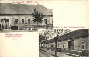 Csácsó, Cacova (Szenice, Senica); Postovy úrad, Boltizárovsky dom / Posta hivatal, Boltizár féle ház / post office, Boltizar house (EB)