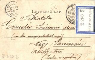 1900 Komárom, Komárno; Sport kert, kerékpáros férfi. Kiadja Spitzer Sándor / sport garden, man with ...