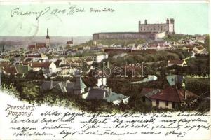 1902 Pozsony, Pressburg, Bratislava; látkép, vár. Ottmar Zieher Heliocolorkarte / general view, castle (b)