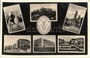 5 db régi kárpátaljai képeslap; Ungvár, vegyes minőségben / 5 pre-1945 Carpathian Ukraine town-view postcards; Uzshorod, Uzhorod, mixed quality