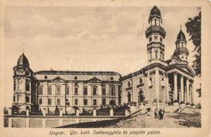 5 db régi kárpátaljai képeslap; Ungvár, vegyes minőségben / 5 pre-1945 Carpathian Ukraine town-view ...