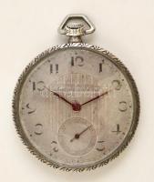 Ezüst(Ag) Locarno óra, másodpercmutatóval, jelzett, belsejében Levente Intézmény gravírozással, orosz szerkezettel, működik, d: 4,5 cm, bruttó: 47 g