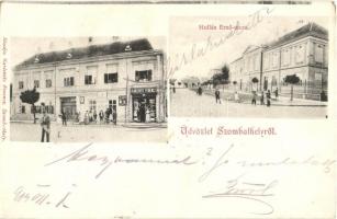 1904 Szombathely, Hollán Ernő utca, Karlovitz Ferenc üzlete és kiadása (EK)