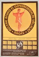 1988 MAGÉV falinaptár, plakát, erotikus képpel, 67×96 cm