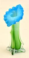 Virág váza, többrétegű, anyagában színezett, jelzés nélkül, m: 20,5 cm