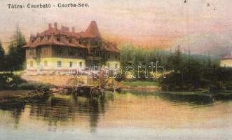 Tátra, Tatry; Csorba tó, szálloda. Kiadja Sochán P. 245. / Strbské Pleso / lake, hotel (EK)