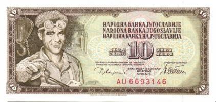 Jugoszlávia kis tétel 1968. 5D (2x) + 1978. 10D, 20D + 1981. 50D, 100D, 500D + 1992. 100D, 10.000D +...