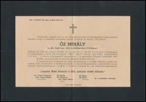 1944 Hősi halált halt katona halotti értesítője + Könyörögjünk édes magyar Hazánkért. fohász, nyomtatvány