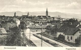 Nagyszeben, Hermannstadt, Sibiu; utcakép, templomok. Jos. Drotleff Nr. 20. / street view, churches