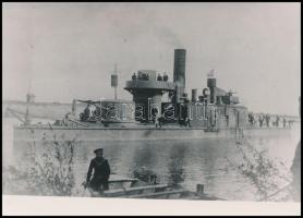 cca 1918 A Dunai Flottila "b" őrnaszádja, az 1980-as években eredeti negatívról előhívott ...